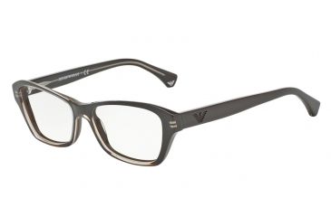Image of Armani EA3032 Progressive Prescription Eyeglasses 5222-52 - Transp Brown/dark Brown Frame