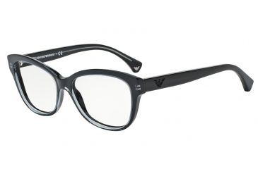 Image of Armani EA3033 Bifocal Prescription Eyeglasses 5220-53 - Transparent Grey On Black Frame