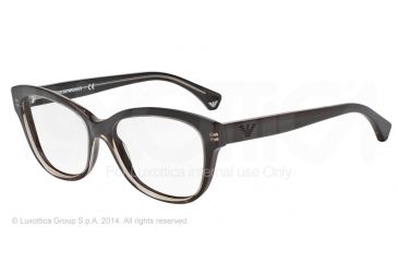 Image of Armani EA3033 Bifocal Prescription Eyeglasses 5222-53 - Transp Brown/dark Brown Frame