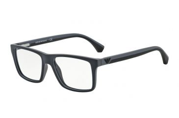 Image of Armani EA3034 Progressive Prescription Eyeglasses 5229-55 - Black/rubber Grey Frame