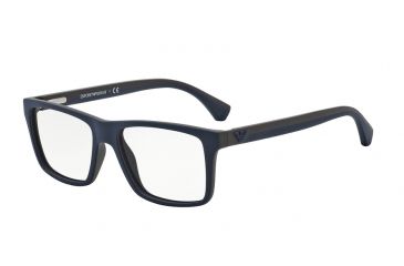 Image of Armani EA3034 Progressive Prescription Eyeglasses 5230-53 - Blue/rubber Brown Frame