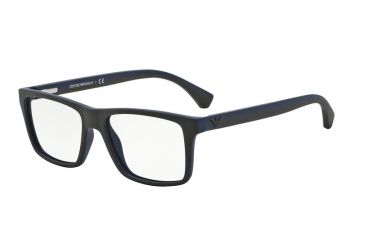 Image of Armani EA3034 Progressive Prescription Eyeglasses 5231-53 - Brown/rubber Blue Frame