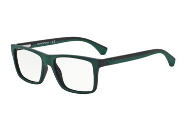 Image of Armani EA3034 Progressive Prescription Eyeglasses 5232-55 - Green/rubber Black Frame
