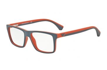 Image of Armani EA3034 Progressive Prescription Eyeglasses 5233-55 - Grey/rubber Orange Frame