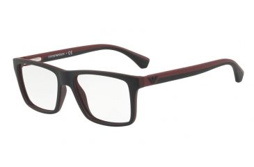 Image of Armani EA3034 Progressive Prescription Eyeglasses 5614-55 - Top Black On Bordeaux Rubber Frame