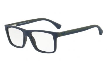 Image of Armani EA3034 Progressive Prescription Eyeglasses 5615-55 - Top Blue On Green Rubber Frame