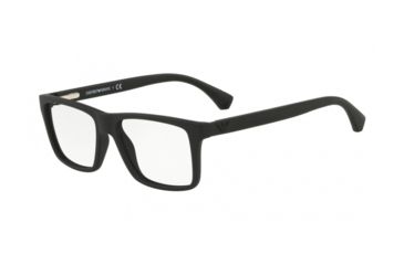 Image of Armani EA3034 Progressive Prescription Eyeglasses, 55mm, Black Rubber, EA3034-5649-55-PRO