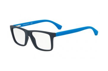 Image of Armani EA3034 Progressive Prescription Eyeglasses, 55mm, Blue Rubber, EA3034-5650-55-PRO