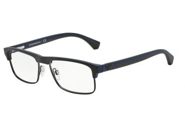 Image of Armani EA3035 Bifocal Prescription Eyeglasses 5231-55 - Brown/rubber Blue Frame