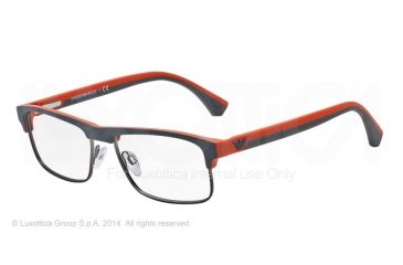 Image of Armani EA3035 Bifocal Prescription Eyeglasses 5233-55 - Grey/rubber Orange Frame