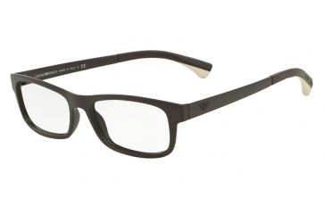 Image of Armani EA3037 Single Vision Prescription Eyeglasses 5260-52 - Matte Brown Frame
