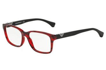 Image of Armani EA3042 Bifocal Prescription Eyeglasses 5278-53 - Striped Red Frame