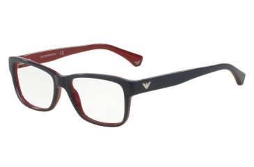 Image of Armani EA3051 Progressive Prescription Eyeglasses 5347-51 - Blue Gradient Red On Red Frame
