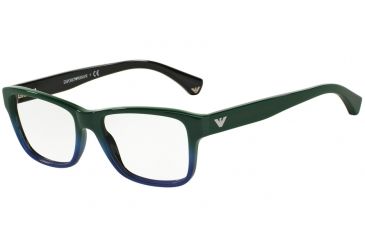 Image of Armani EA3051 Progressive Prescription Eyeglasses 5349-51 - Green Gradient Blue On Black Frame