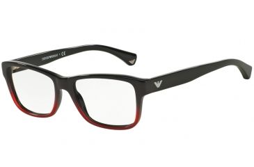 Image of Armani EA3051F Progressive Prescription Eyeglasses 5348-53 - Black Gradient Coral On Black Frame