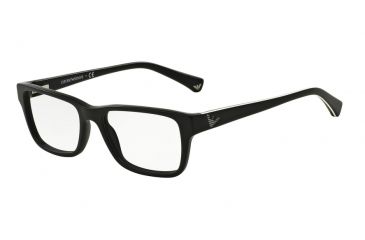 Image of Armani EA3057F Single Vision Prescription Eyeglasses 5364-55 - Matte Black Frame