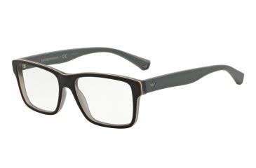 Image of Armani EA3059 Bifocal Prescription Eyeglasses 5390-53 - Top Black/matte Grey Frame