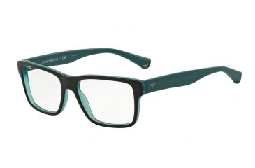 Image of Armani EA3059 Bifocal Prescription Eyeglasses 5393-53 - Top Black/matte Turquoise Frame