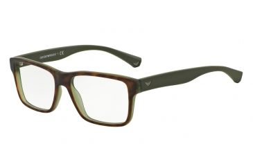 Image of Armani EA3059 Bifocal Prescription Eyeglasses 5394-53 - Top Havana/matte Green Frame