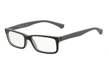 Image of Armani EA3061 Progressive Prescription Eyeglasses 5390-53 - Top Black/matte Grey Frame