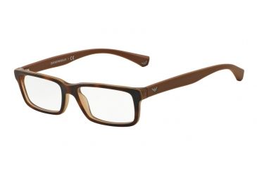 Image of Armani EA3061 Progressive Prescription Eyeglasses 5391-53 - Top Havana/matte Brown Frame