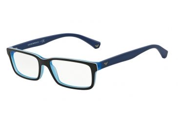 Image of Armani EA3061 Progressive Prescription Eyeglasses 5392-53 - Top Black/matte Blue Frame