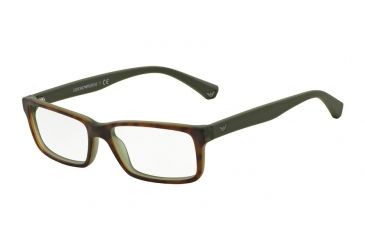 Image of Armani EA3061 Progressive Prescription Eyeglasses 5394-53 - Top Havana/matte Green Frame