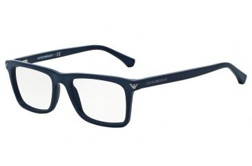 Image of Armani EA3071 Progressive Prescription Eyeglasses 5452-55 - Matte Blue Frame