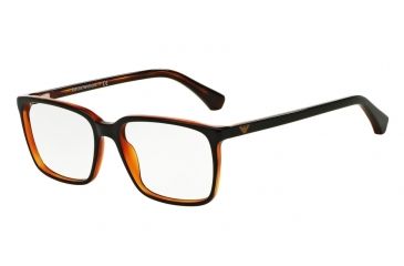 Image of Armani EA3074 Bifocal Prescription Eyeglasses 5464-55 - Top Nero On Havana Frame