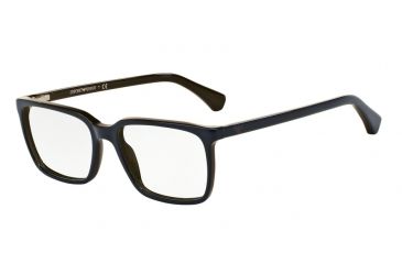 Image of Armani EA3074 Bifocal Prescription Eyeglasses 5466-53 - Top Blue On Tr Brown Frame