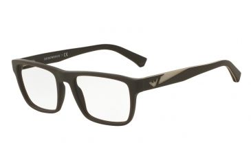 Image of Armani EA3080 Bifocal Prescription Eyeglasses 5509-53 - Matte Brown Frame