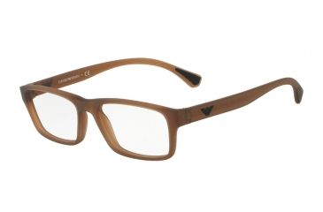 Image of Armani EA3088 Bifocal Prescription Eyeglasses 5533-53 - Matte Transparent Brown Frame