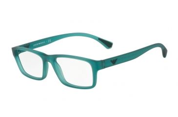 Image of Armani EA3088 Bifocal Prescription Eyeglasses 5534-53 - Matte Transparent Petroleum Frame