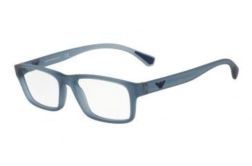 Image of Armani EA3088 Bifocal Prescription Eyeglasses 5535-53 - Matte Transparent Blue Frame