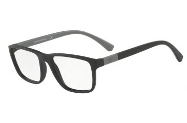 Image of Armani EA3091 Single Vision Prescription Eyeglasses 5042-55 - Matte Black Frame