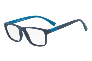 Image of Armani EA3091 Single Vision Prescription Eyeglasses 5504-53 - Matte Blue Frame