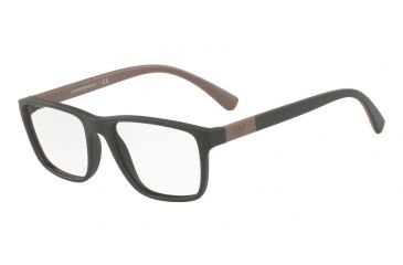 Image of Armani EA3091 Single Vision Prescription Eyeglasses 5509-53 - Matte Brown Frame