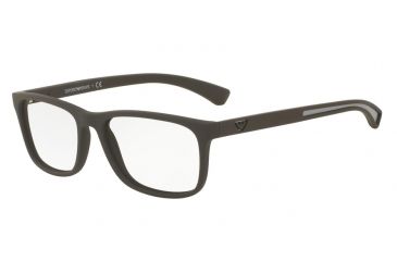 Image of Armani EA3092 Progressive Prescription Eyeglasses 5305-54 - Brown Rubber Frame