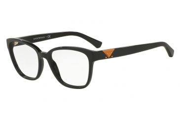 Image of Armani EA3094F Single Vision Prescription Eyeglasses 5017-54 - Black Frame