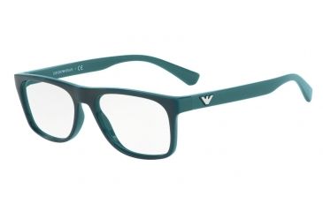 Image of Armani EA3097 Single Vision Prescription Eyeglasses 5554-53 - Top Green On Petroleum Frame