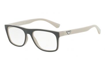 Image of Armani EA3097 Single Vision Prescription Eyeglasses 5557-53 - Top Grey On Beige Frame