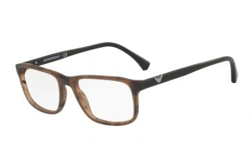 Image of Armani EA3098 Bifocal Prescription Eyeglasses 5548-53 - Matte Striped Brown Frame