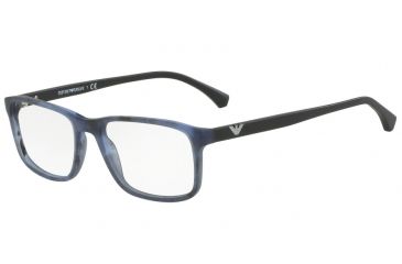Image of Armani EA3098 Bifocal Prescription Eyeglasses 5549-53 - Matte Striped Blue Frame