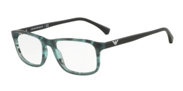 Image of Armani EA3098 Bifocal Prescription Eyeglasses 5550-53 - Matte Striped Green Frame