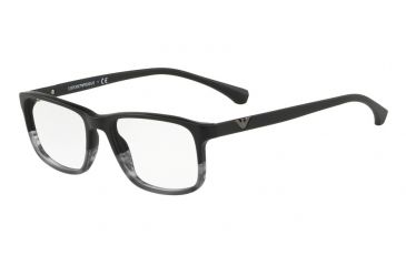 Image of Armani EA3098 Bifocal Prescription Eyeglasses 5566-55 - Black/tr Striped Grey Frame