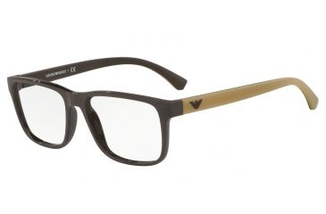 Image of Armani EA3103 Single Vision Prescription Eyeglasses 5562-53 - Brown Frame