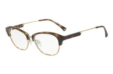 Image of Armani EA3115 Progressive Prescription Eyeglasses 5026-52 - Dark Havana/pale Gold Frame