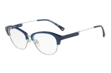 Image of Armani EA3115 Progressive Prescription Eyeglasses 5612-52 - Opal Blue/matte Silver Frame