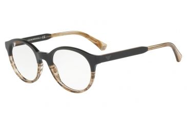 Image of Armani EA3122F Bifocal Prescription Eyeglasses 5567-51 - Brown/tr Striped Beige Frame