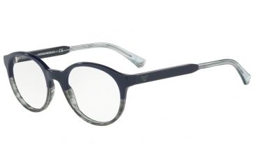 Image of Armani EA3122F Bifocal Prescription Eyeglasses 5572-51 - Blue/tr Striped Green Frame